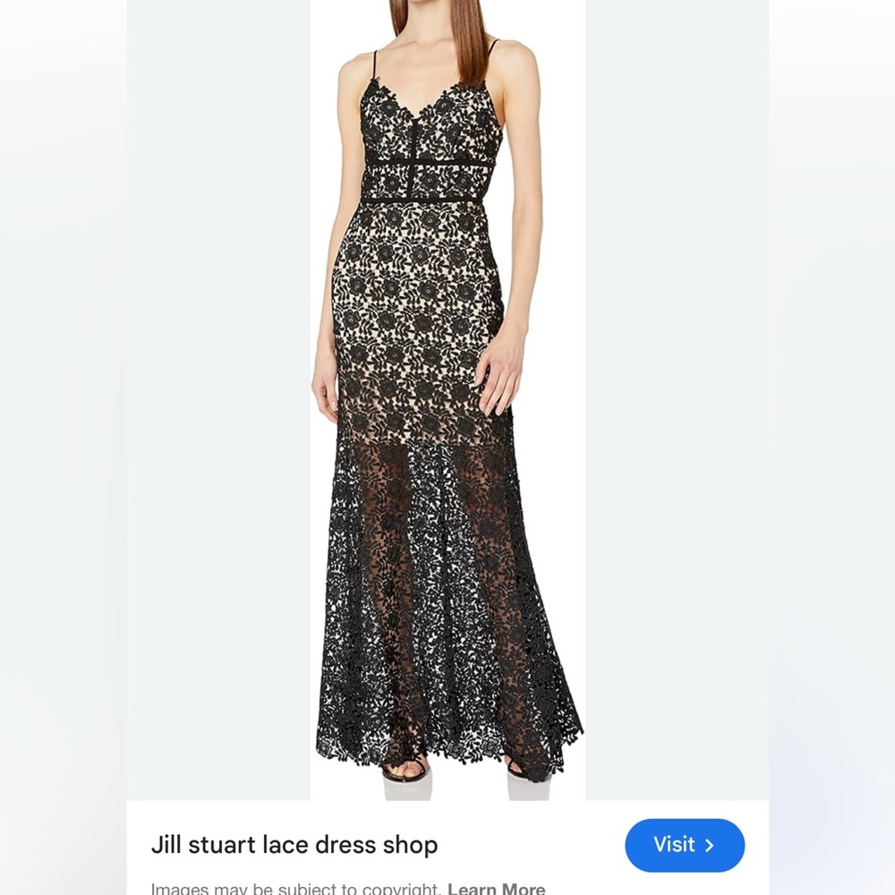 Jill Stuart Black and White Lace Maxi Dress